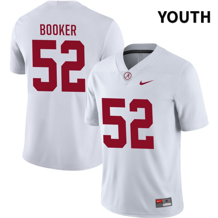 Alabama Crimson Tide Youth Tyler Booker #52 NIL White 2022 NCAA Authentic Stitched College Football Jersey ZY16I81XX